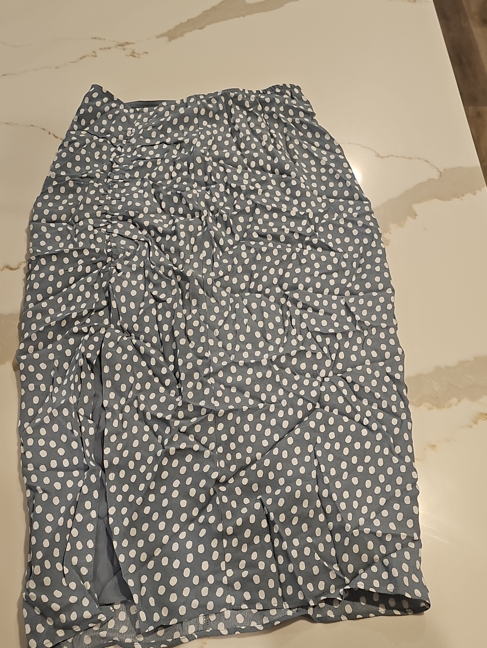 Abercrombie & Fitch Blue Polka Dot Midi Skirt